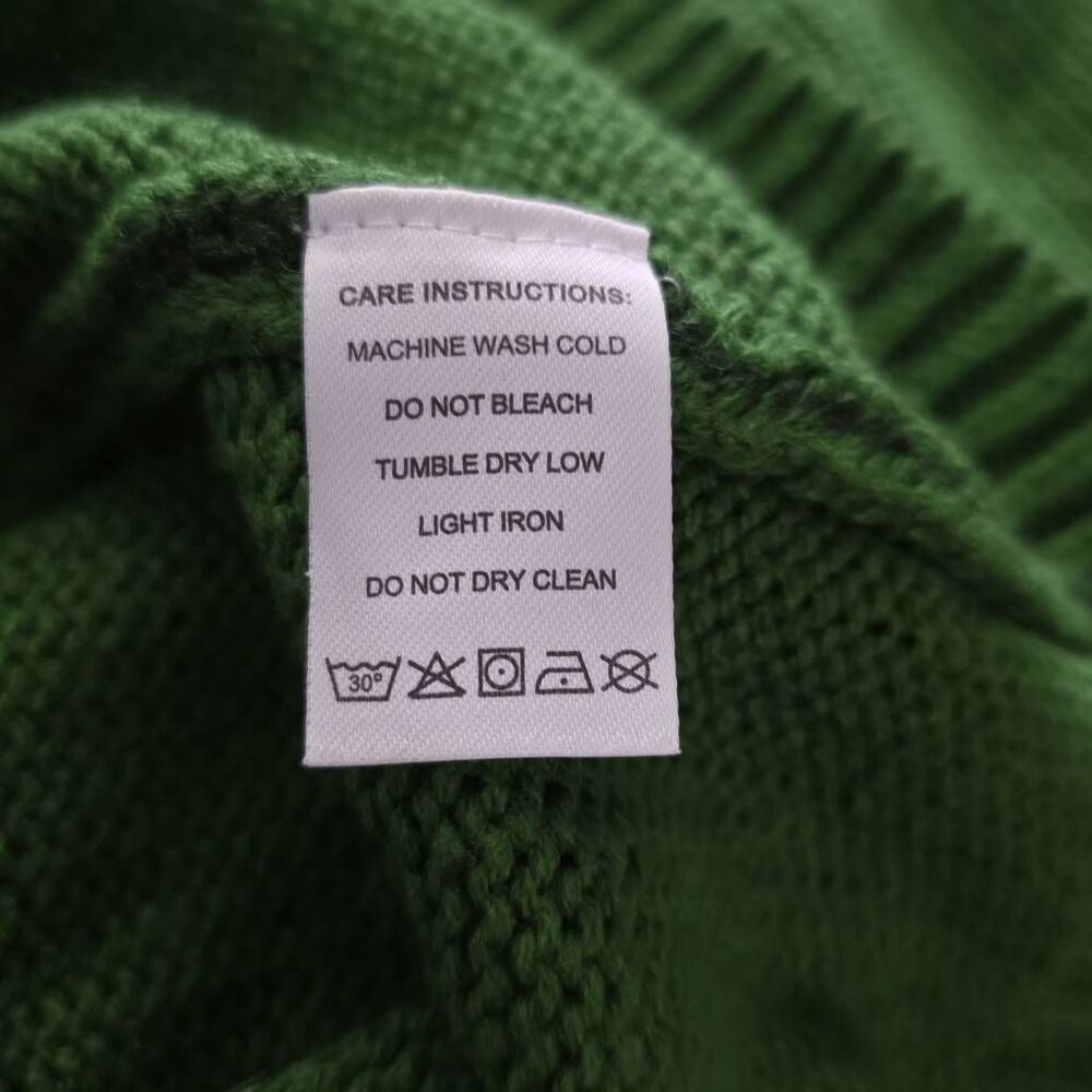 Women's Size Large Green Forest Print Long Sleeve Sweater - Picture 3 of 5